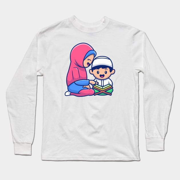 Moslem women and boy reading Long Sleeve T-Shirt by Catalyst Labs